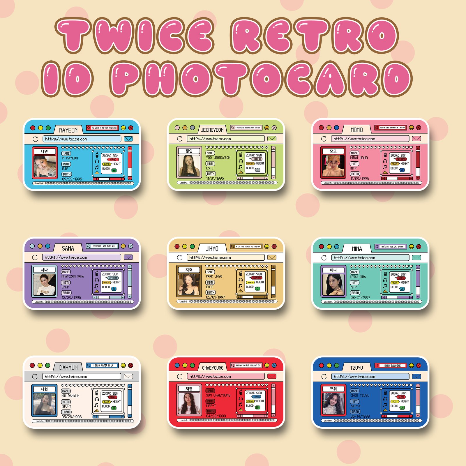 TWICE Retro ID Photocards